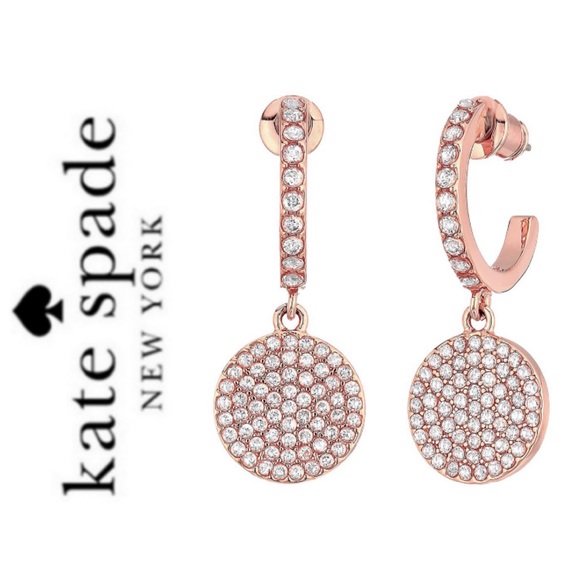 kate spade Jewelry - NWT Kate Spade rose gold tone pave drop earrings
